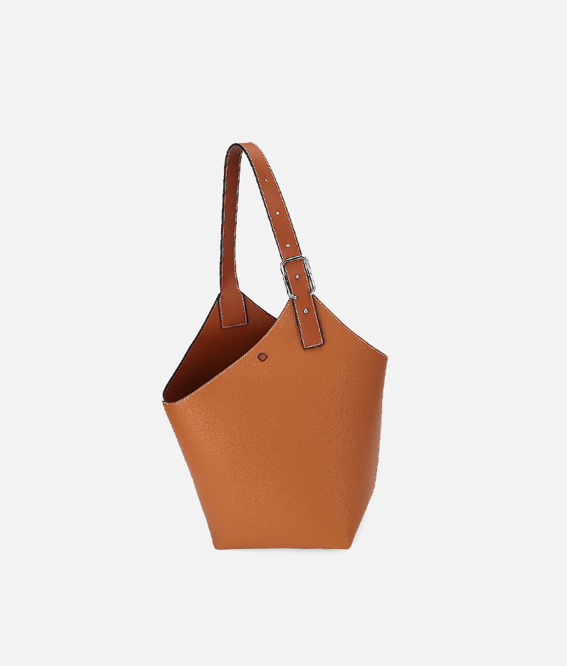 橙色水桶托特包