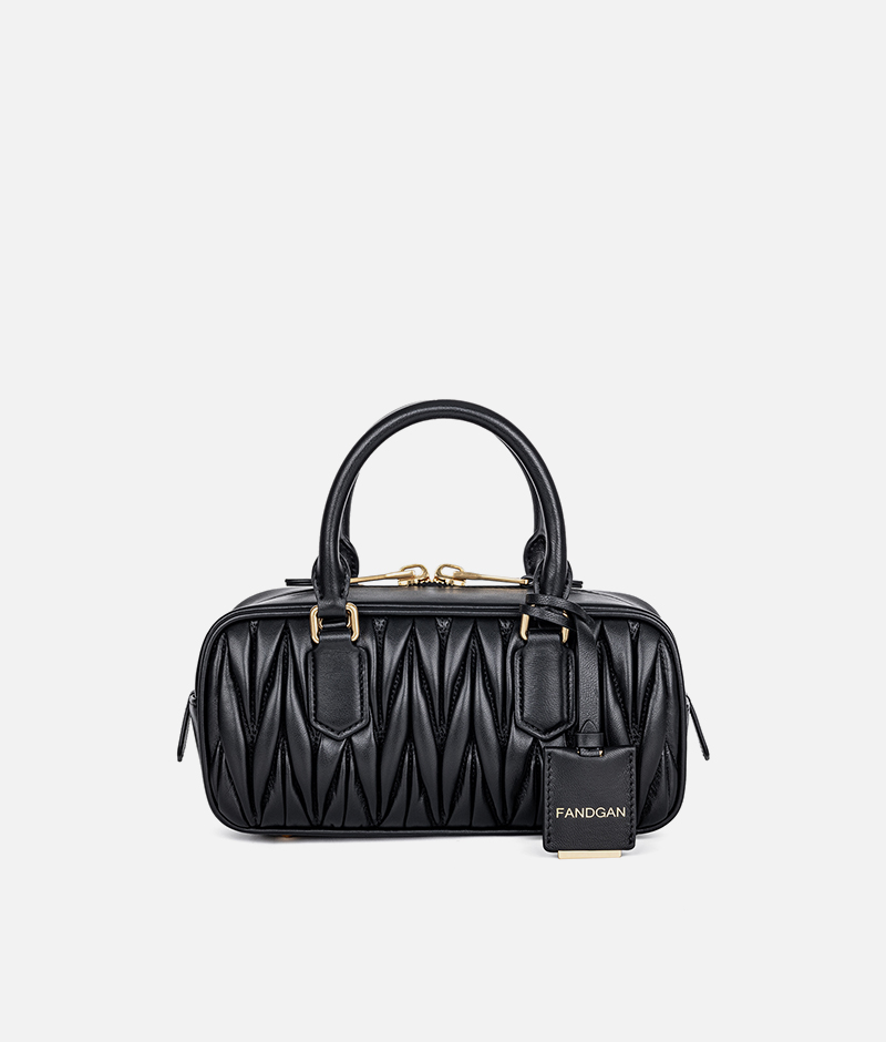 小号 Arcadie褶皱羊皮包 黑色