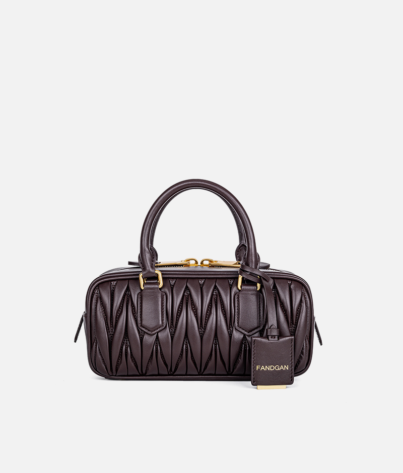 小号 Arcadie褶皱羊皮包 棕色