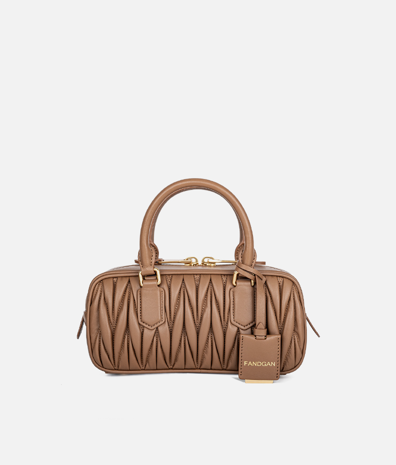 小号 Arcadie褶皱羊皮包 杏色