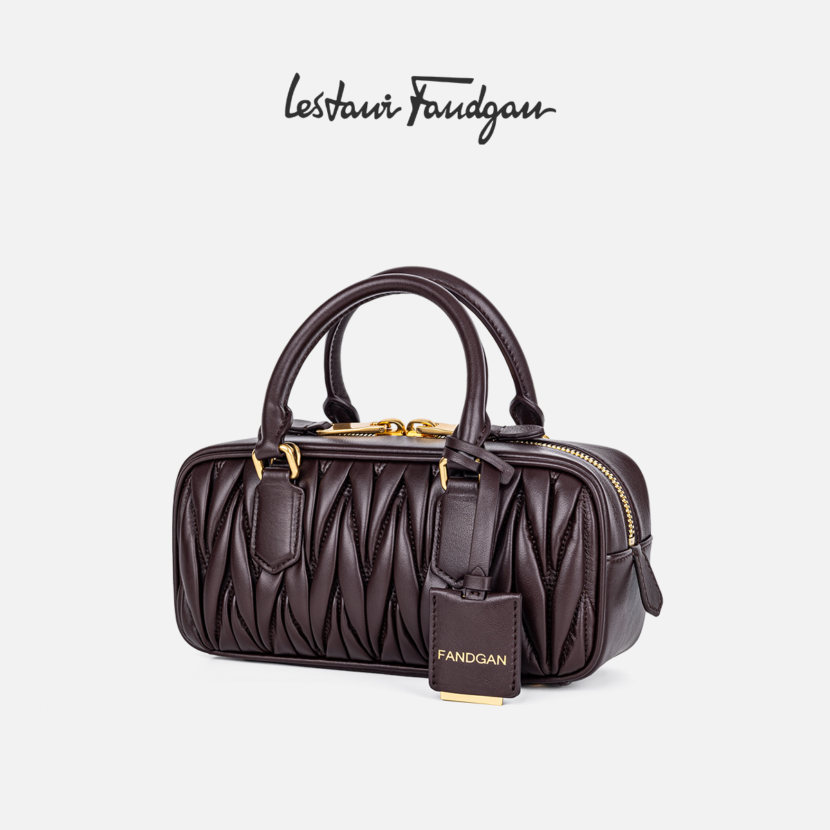 小号 Arcadie褶皱羊皮包 棕色