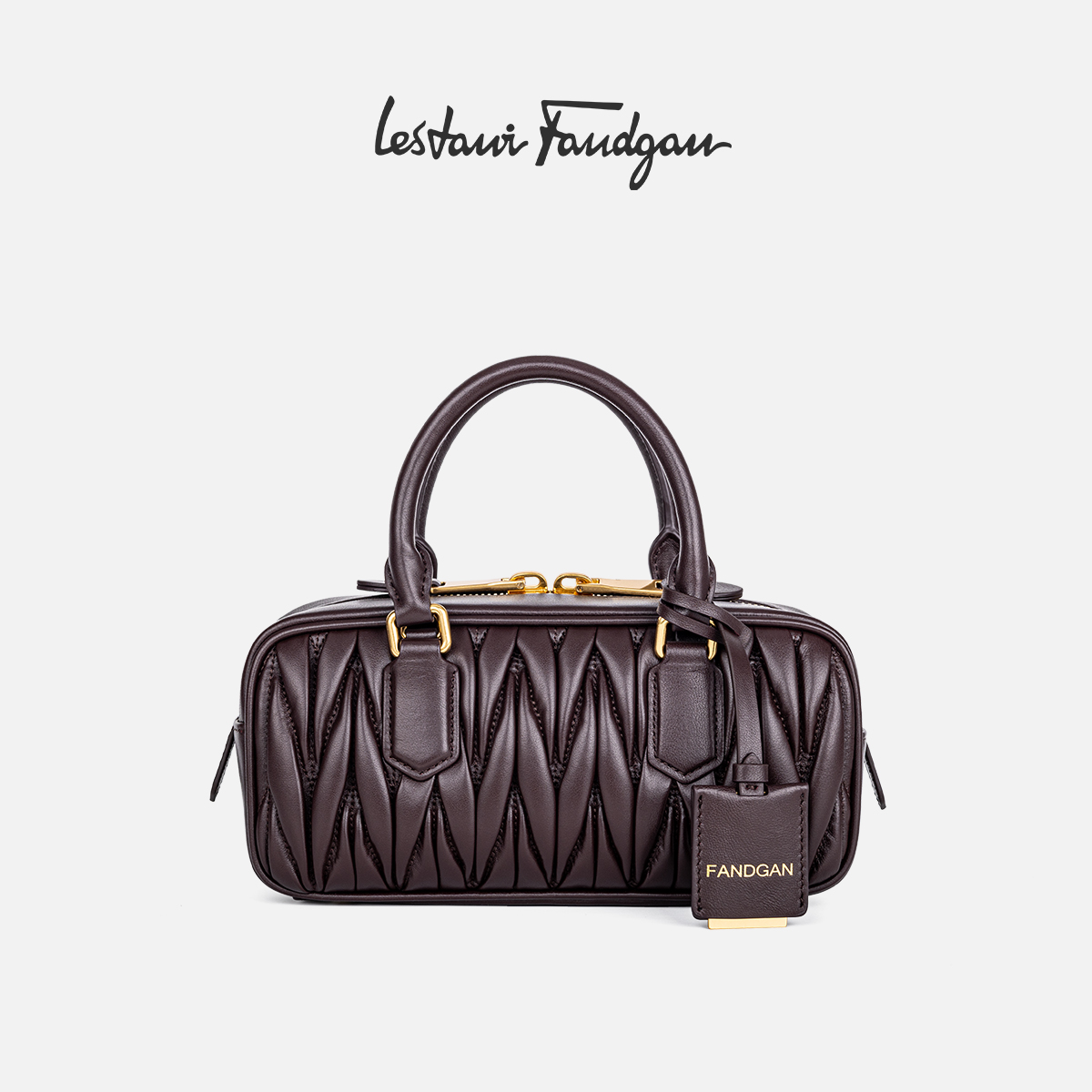 小号 Arcadie褶皱羊皮包 棕色