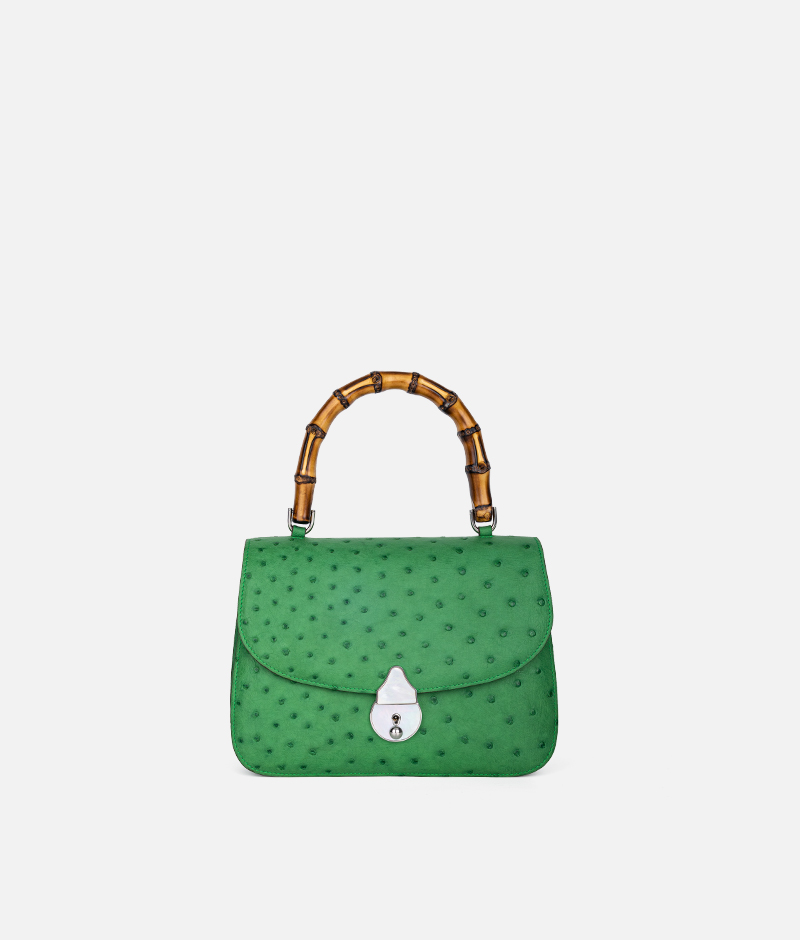 小号 鸵鸟皮手提包 绿色