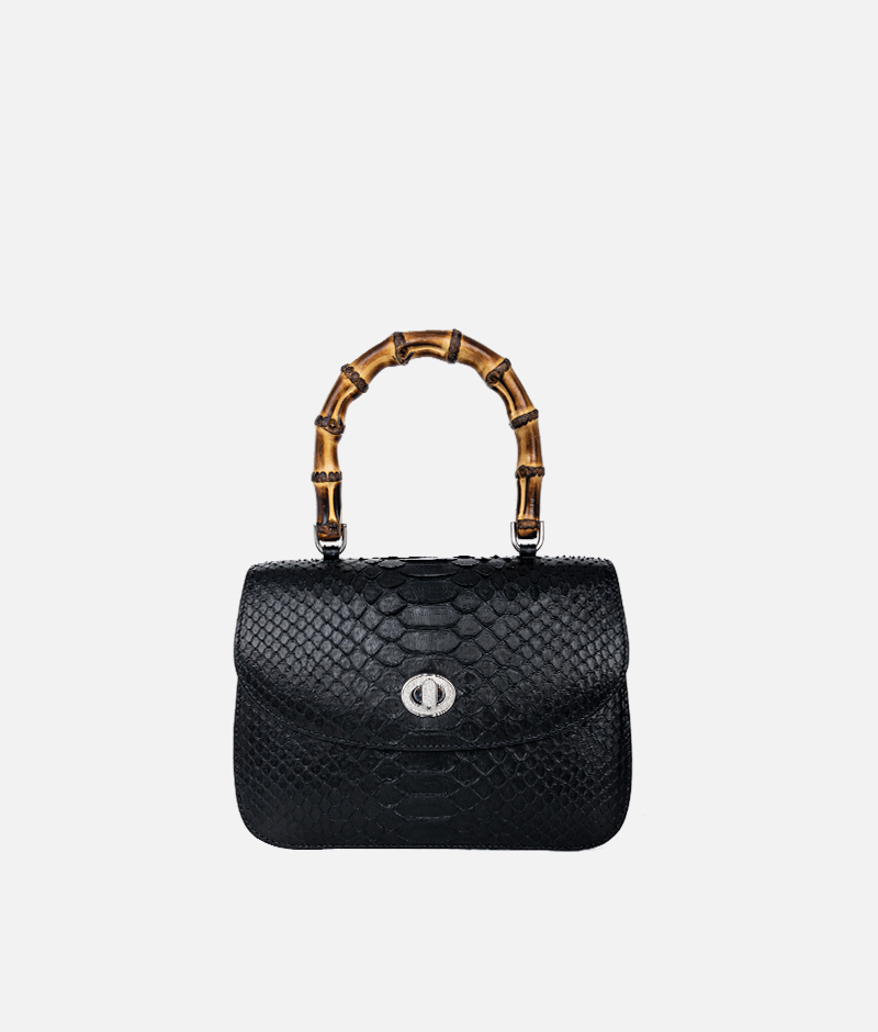 中号 蟒蛇皮手提包 银扣